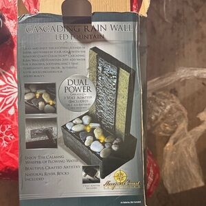 Cascading Rain Wall LED Fountain - Black and Gray